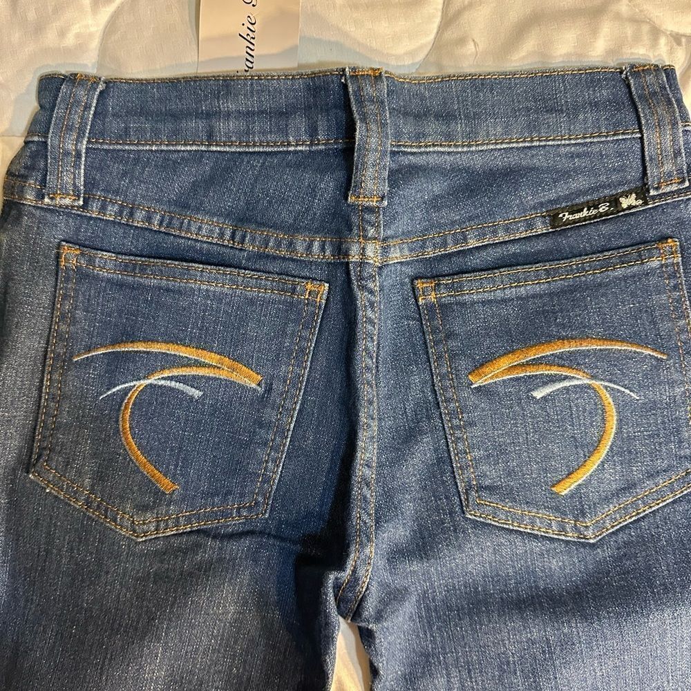 Frankie b Jeans Size 2, Inseam: 34 Inches. patchwork bootcut - Picture 3 of 14